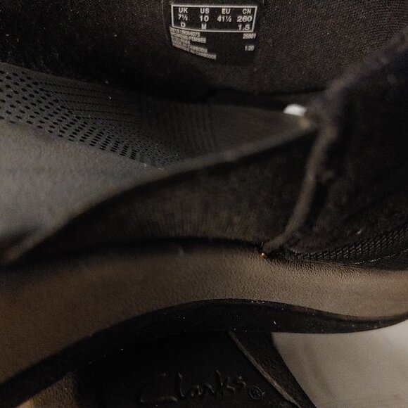 CLARKS WOMENS CLOUDSTEPPERS CUSHION SOFT BLACK SIZE 10 SLIDES GUC - Picture 7 of 7